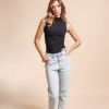 Τζιν παντελόνι MUM FIT με στρας