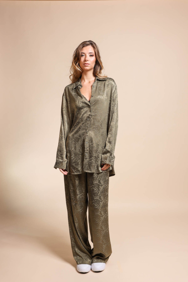 Σετ πουκάμισο παντελόνα με σχέδιο σατέν