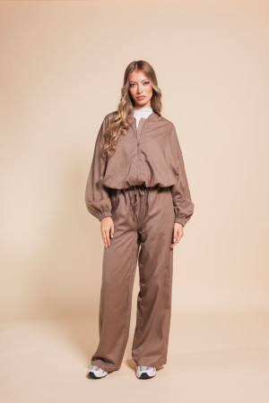 Λινό Σετ με Ζακέτα -παντελόνα