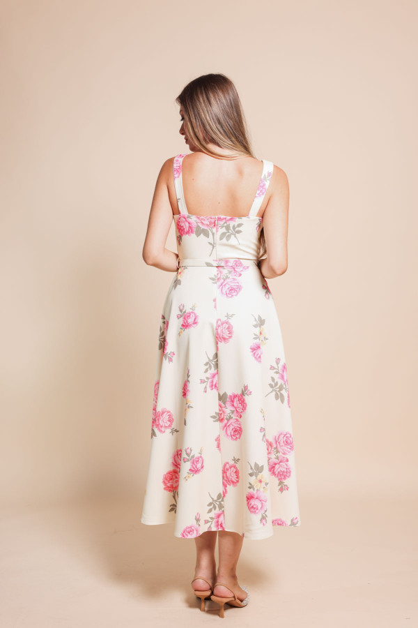 Φόρεμα Midi Pink Floral 