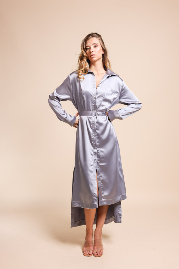 Φόρεμα midi σατέν