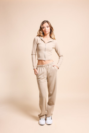 Σετ φόρμα καμπάνα με crop top